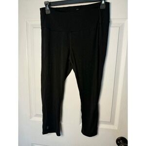 FREE FLY Womens Black Performance Bamboo Cropped Leggings Activewear M